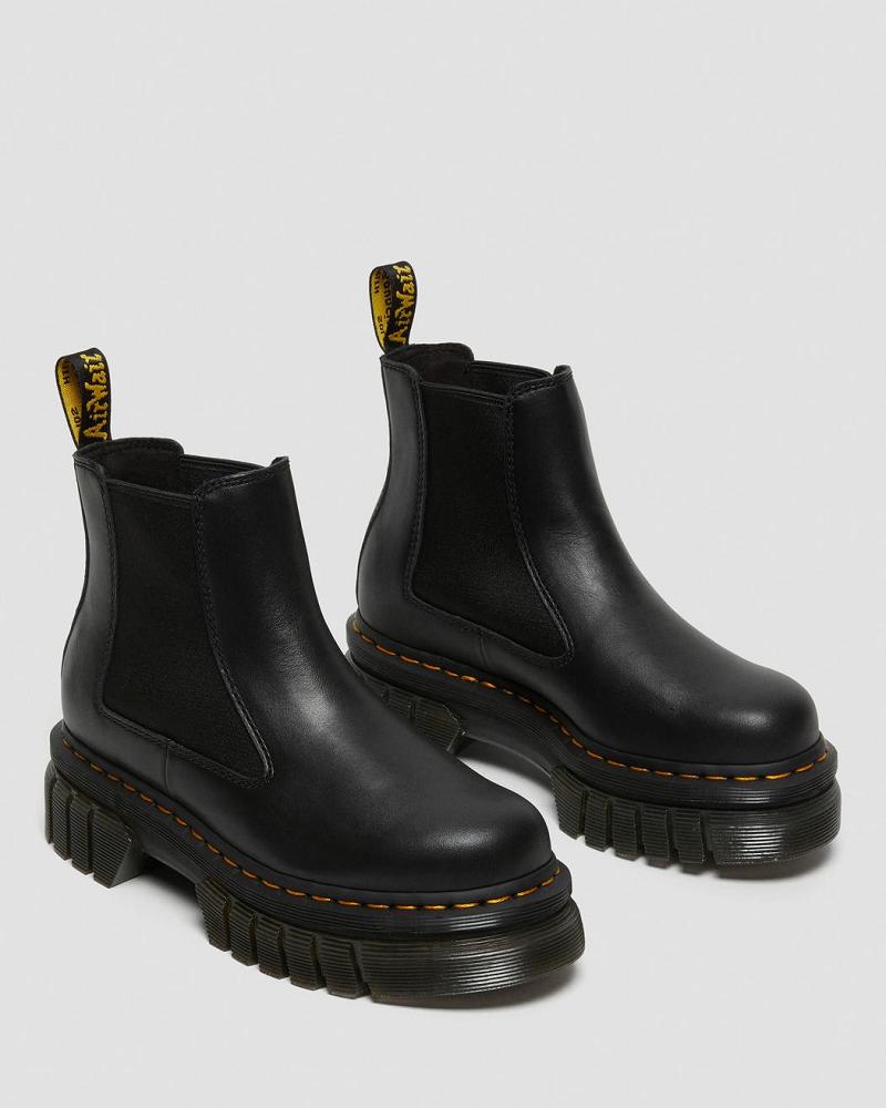 Black Men's Dr Martens Audrick Nappa Leather Platform Ankle Boots | CA 431BEX